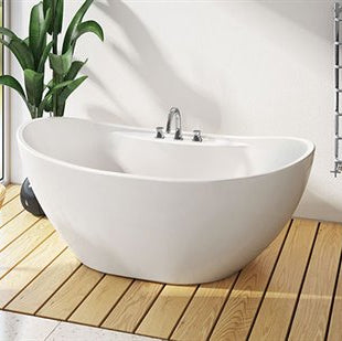 Baignoire Opus Ossia FLEURCO blanc, couvre-drain Blanc