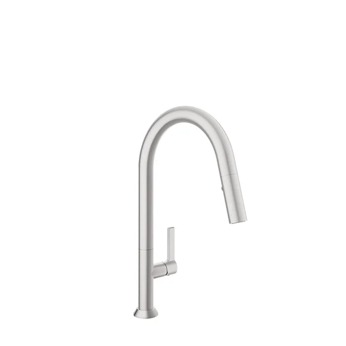 Robinet de cuisine monotrou haut avec douchette rétractable 2 jets