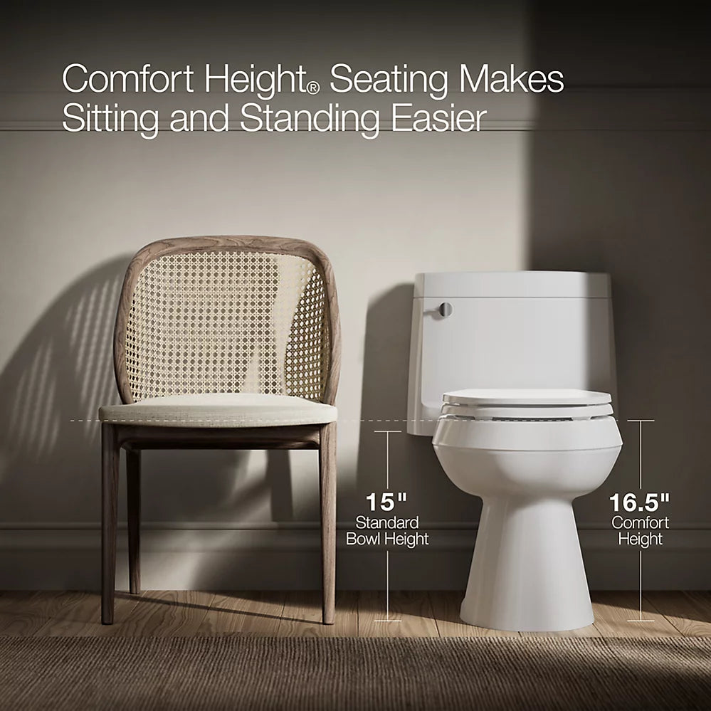 Toilette allongée compacte monopièce REACH avec siphon dissimulé, 1,28 gal/chasse