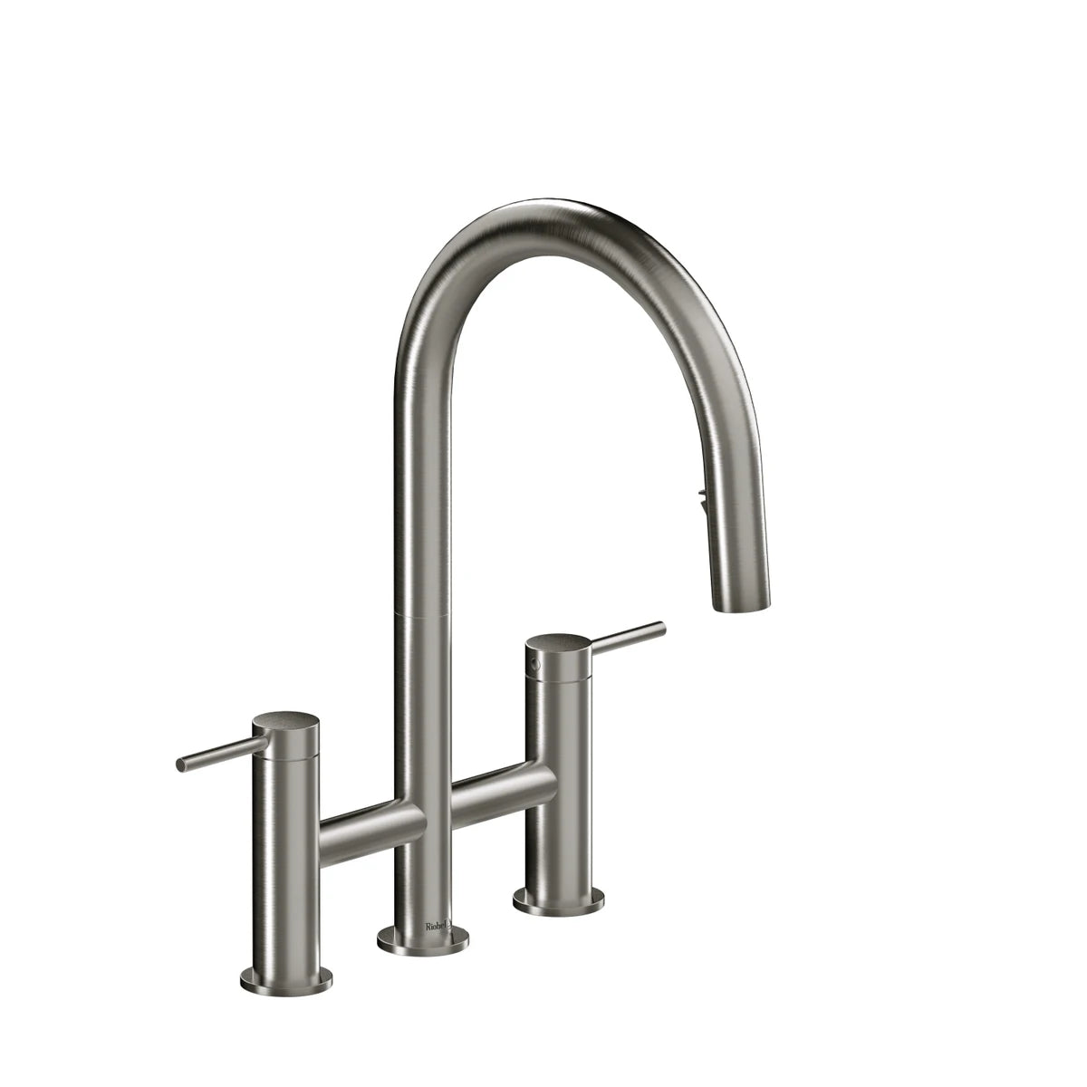 Robinet de cuisine avec douchette rétractable Bridge et bec en C AzureMC - AZ400-acier inoxydable