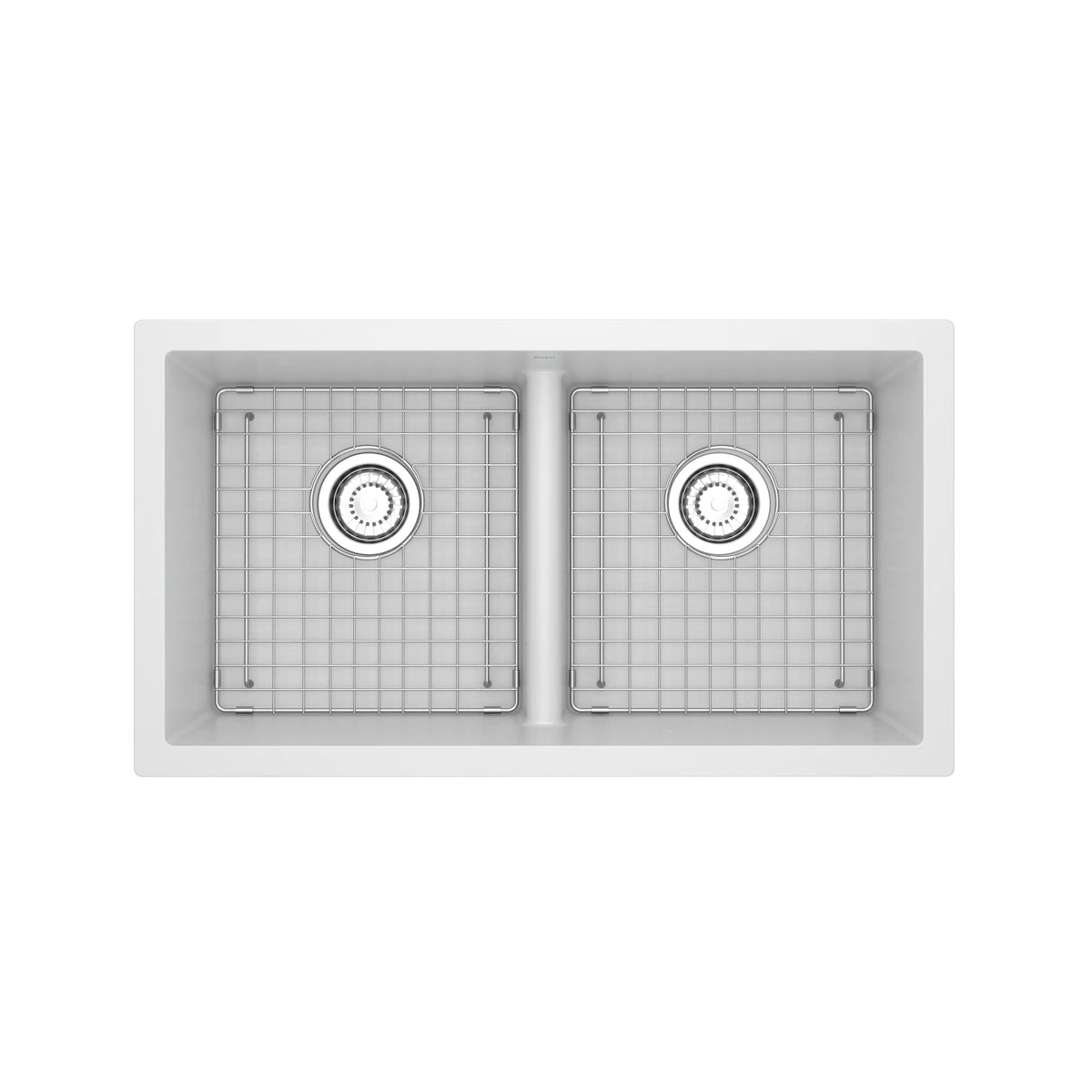 Évier de cuisine double sous comptoir en quartz de 33" FonsaMC - FAUM3318LD- blanc