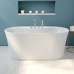 Baignoire Opus Alto FLEURCO blanc, couvre-drain Blanc