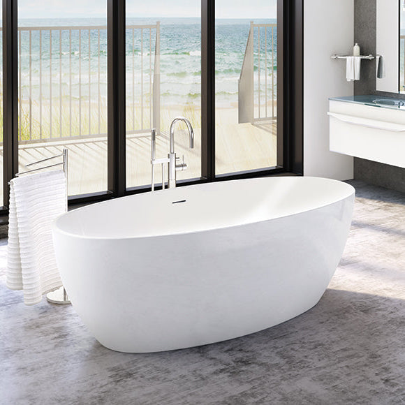 Baignoire Aria Voce FLEURCO blanc couvre-drain Blanc 