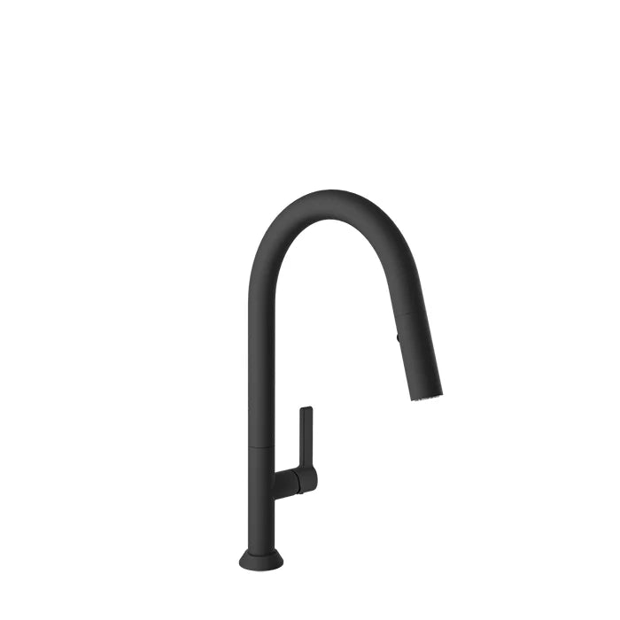 Single-hole high kitchen faucet with pull-down spray head 2-jet