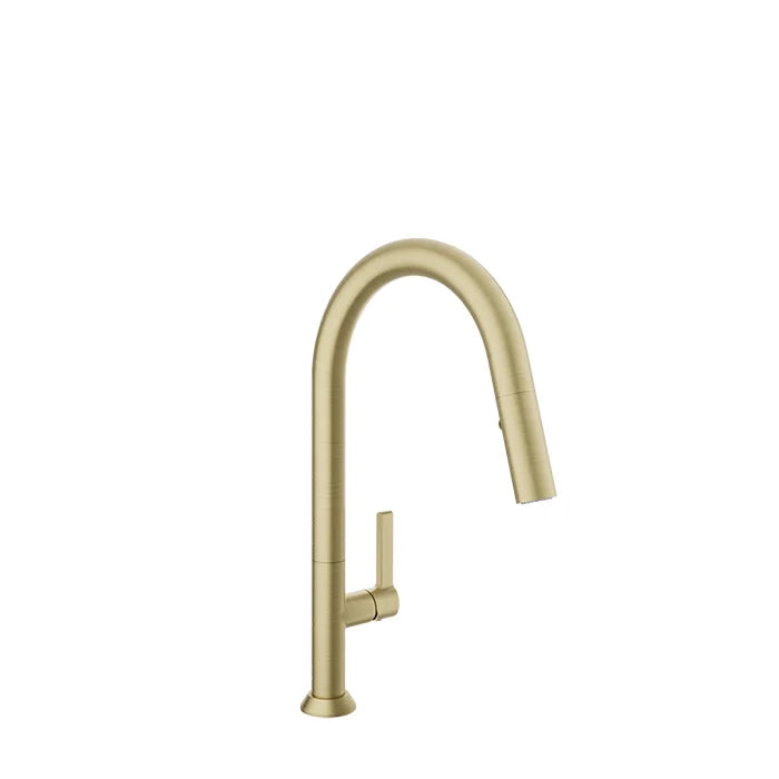 Single-hole high kitchen faucet with pull-down spray head 2-jet