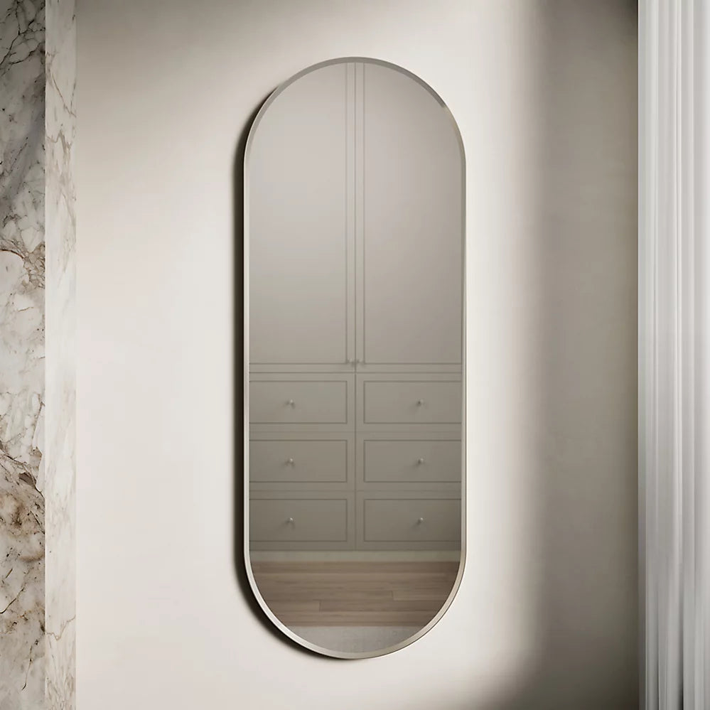 ESSENTIAL Capsule-Shaped Mirror with Frame, 22 in x 60 in