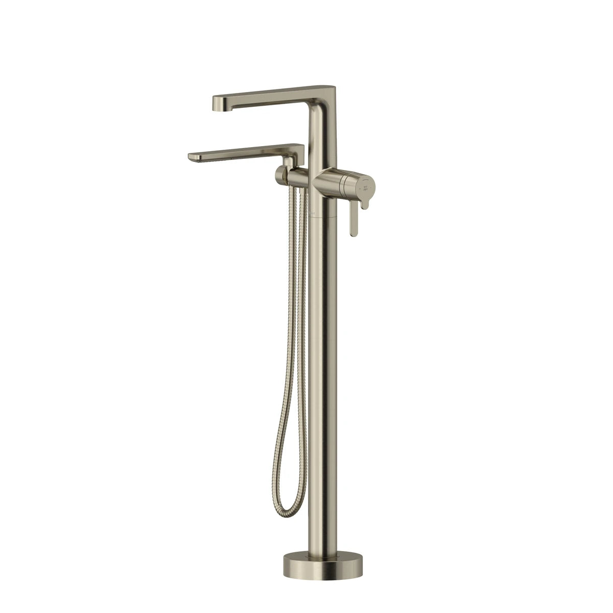 Garniture de robinet de bain  RIOBEL monotrou thermostatique fixé au sol NibiMC-Nickel Brossé