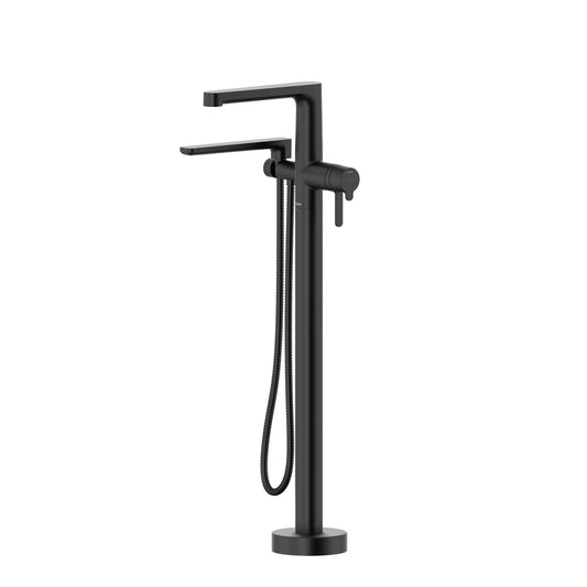 Garniture de robinet de bain  RIOBEL monotrou thermostatique fixé au sol NibiMC-Noir mat