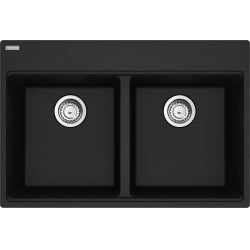 Maris Grn Matte Black Double Undermount Sink