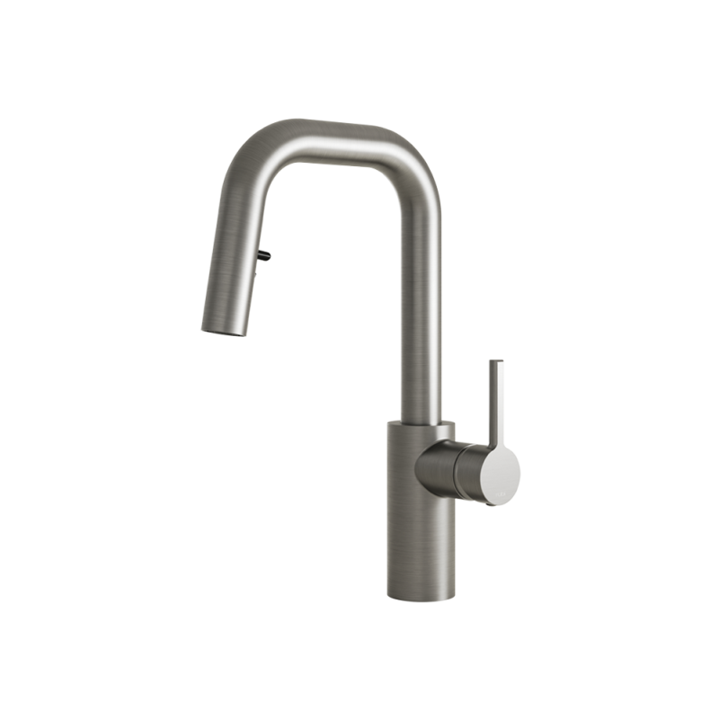 Robinet de bar de cuisine Rubi Nao avec douchette 2 jets-brushed inox
