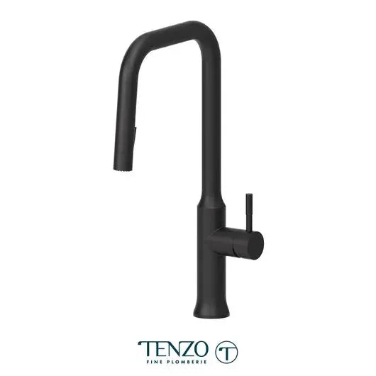 Robinet de cuisine Regia TENZO monocommande à douchette 2 fonctions et rétractables- noir mat 