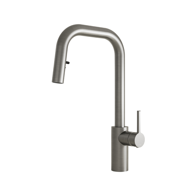 Robinet de cuisine Rubi Nao avec douchette 2 jets-brushed inox