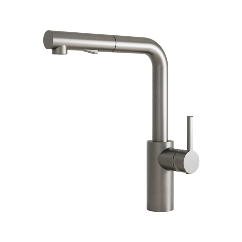 Robinet de cuisine Rubi Noto avec douchette 2 jets-brushed inox