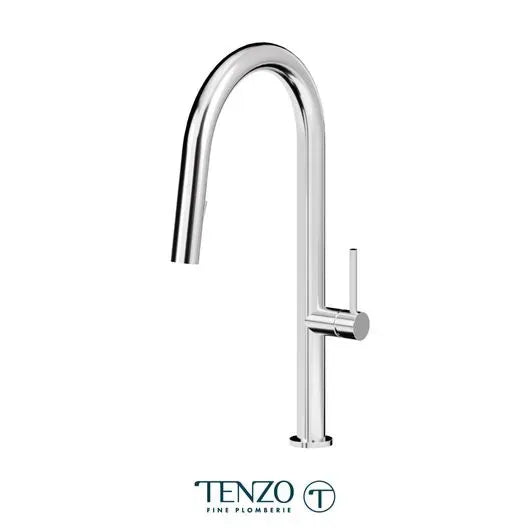 Robinet de cuisine TENZO Amador monocommande à douchette 2 fonctions-Or brossé-Chrome