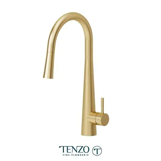 Robinet de cuisine TENZO Aviva monocommande à douchette 2 fonctions -Or brossé
