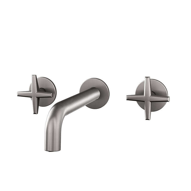 Robinet de lavabo mural Rubi Lexa-brushed inox