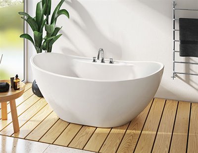 Opus Ossia white bathtub, white drain cover
