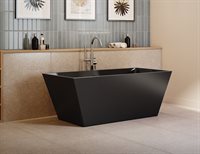 Aria Calando bathtub ext Matte Black int Glossy Black, Black drain cover