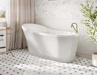 Opus Mezzo White Bathtub White drain cover