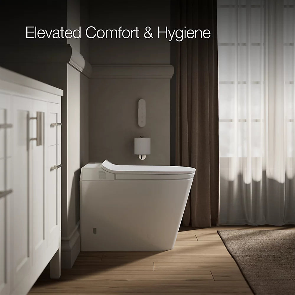 Toilette allongée intelligente Kohler à chasse double monopièce LEAP