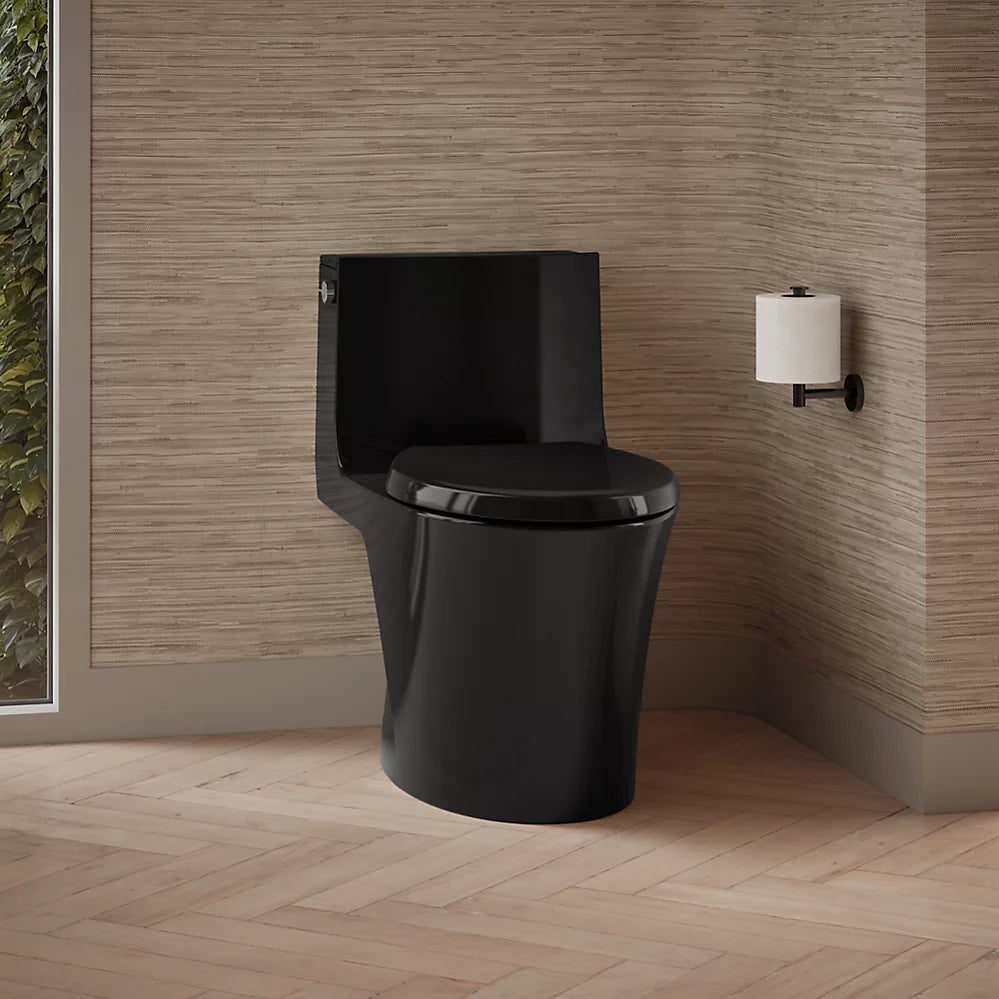 Toilette allongée monopièce VEIL avec siphon dissimulé, à chasse double - Kohler