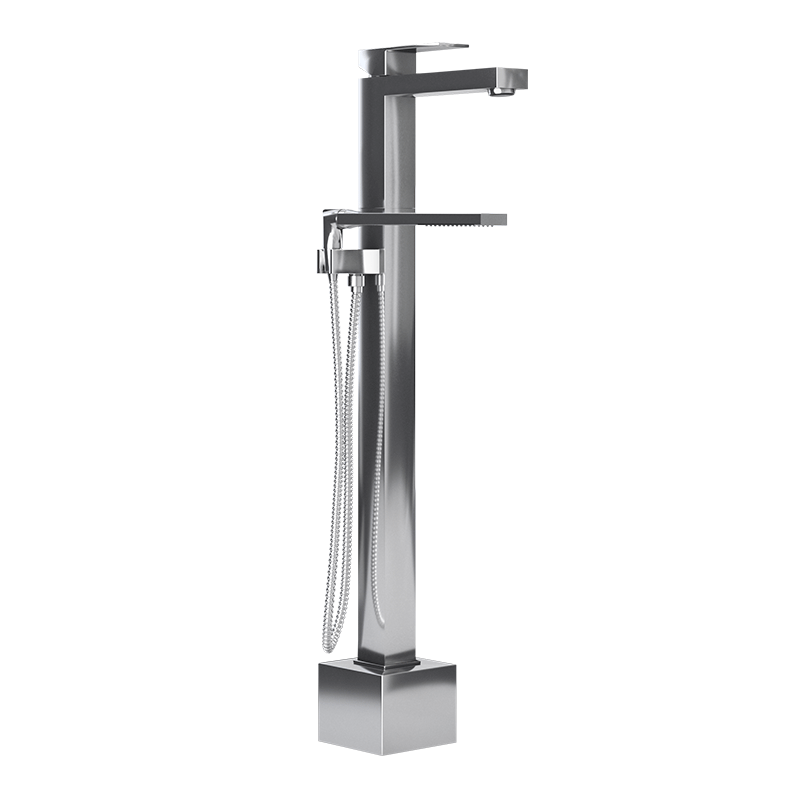 FOUR ROB.FLOOR MOUNTED AND MATTE BLACK SHOWER MIXER
