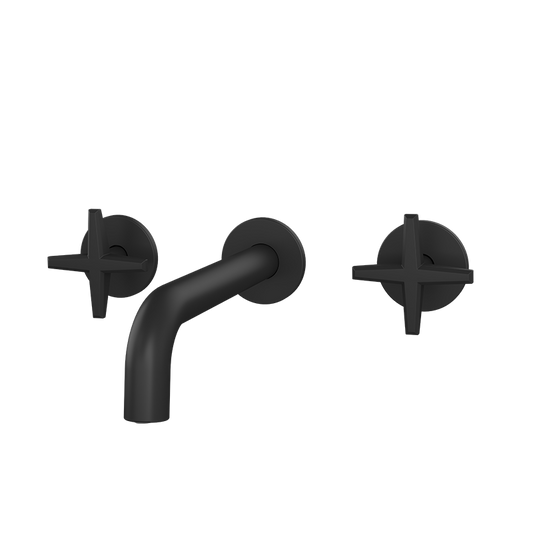 LEXA MATTE BLACK WALL-MOUNTED BASIN FAUCET