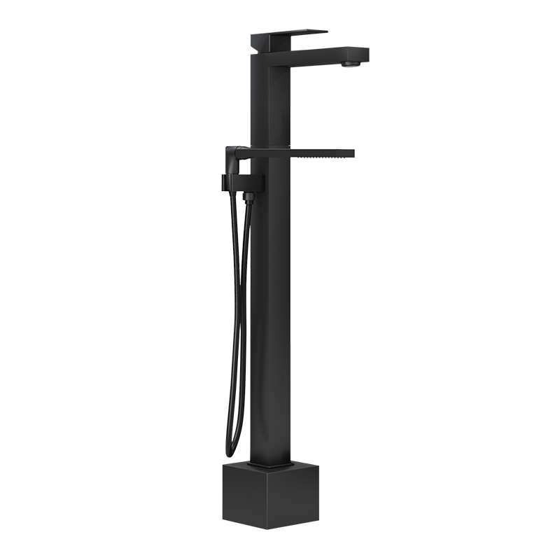 FOUR ROB.FLOOR MOUNTED AND MATTE BLACK SHOWER MIXER