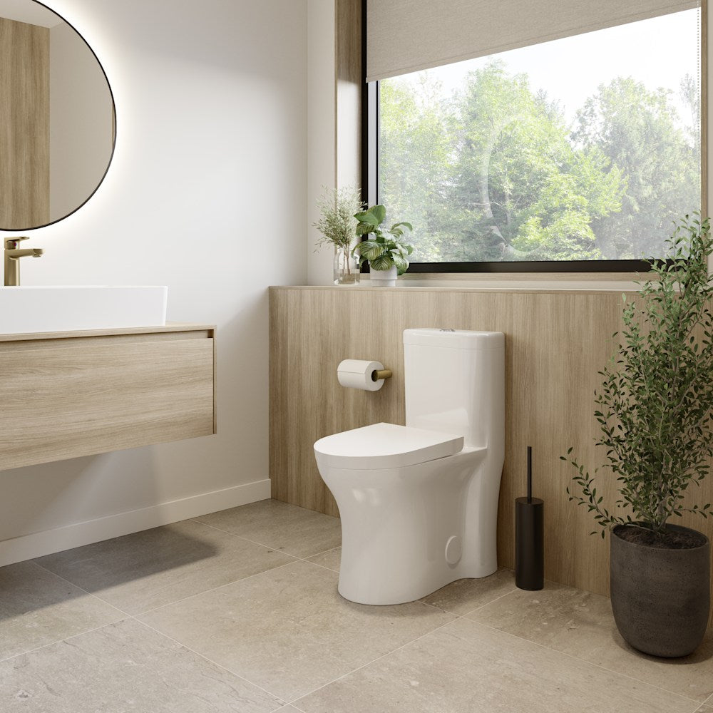 Florence one-piece elongated toilet dual flush 4.1/6L in white