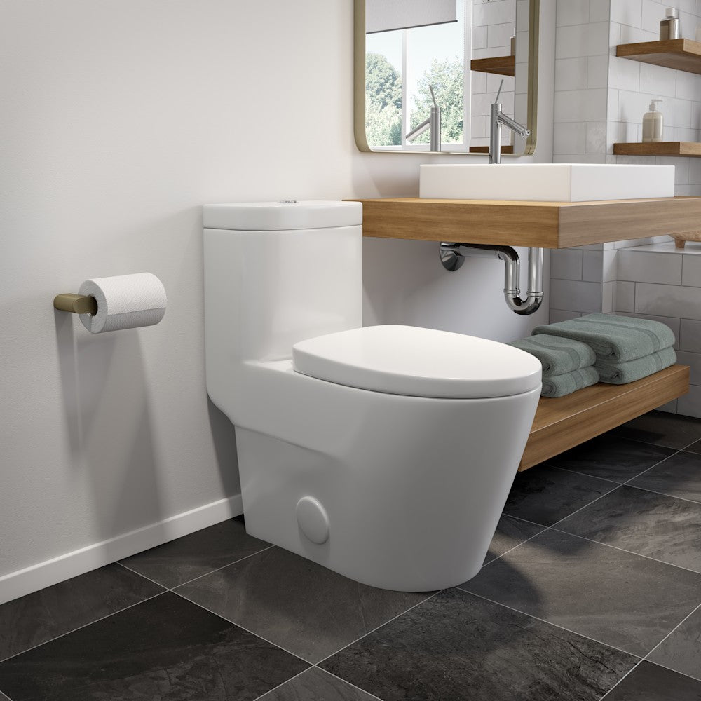 Zen One-Piece Elongated Toilet Dual Flush 4.1/6L in White