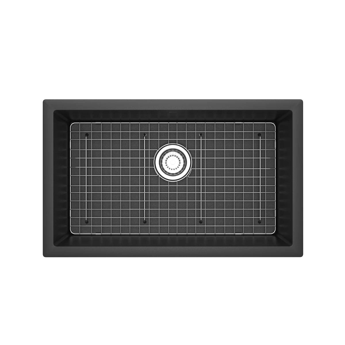 Évier de cuisine simple sous comptoir en quartz 30" FonsaMC - FAUM3018-noir